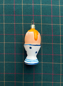Glass Christmas Ornament "The Breakfast Egg"