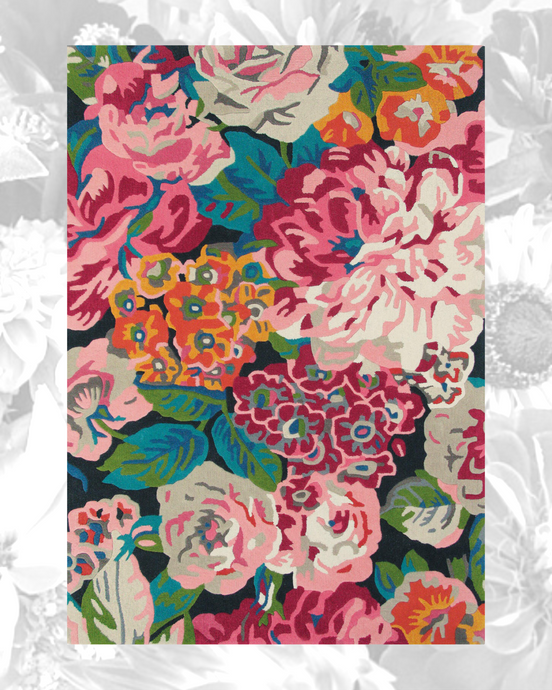 “Rose & Peony” handtufted wool rug