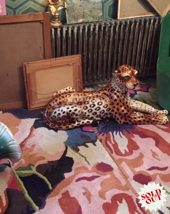 Vintage Italian ceramic leopard