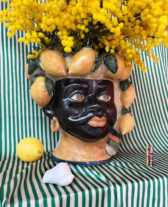 Ceramic Head Vase Lemon