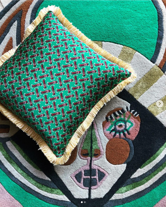 Fringed cushion 